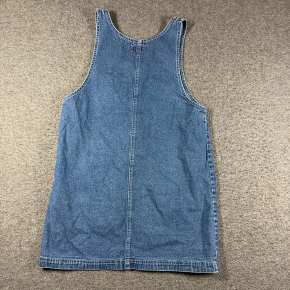 Vintage 90s Amilano Denim Cargo Mini Dress Full zip Womens Medium M Blue - Picture 6 of 8
